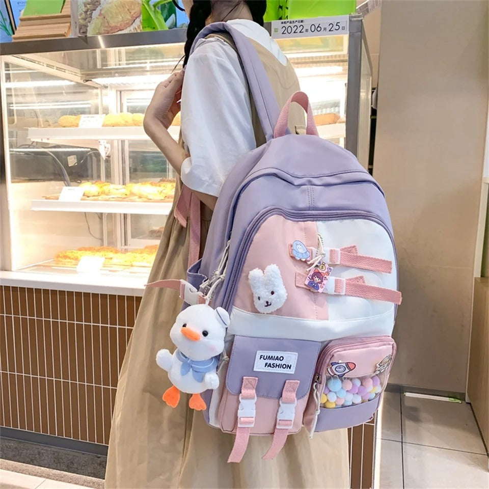 MOCHILA KAWAII + CARTERA MORRAL 2 PIEZAS