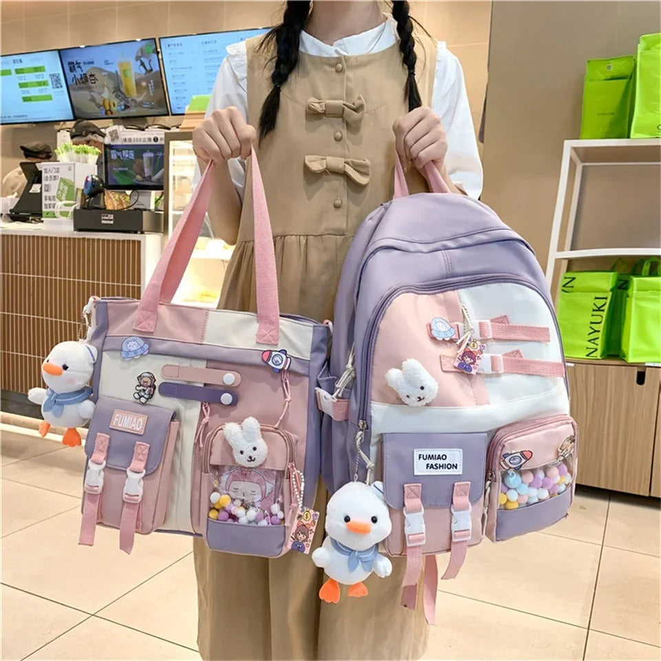 MOCHILA KAWAII + CARTERA MORRAL 2 PIEZAS