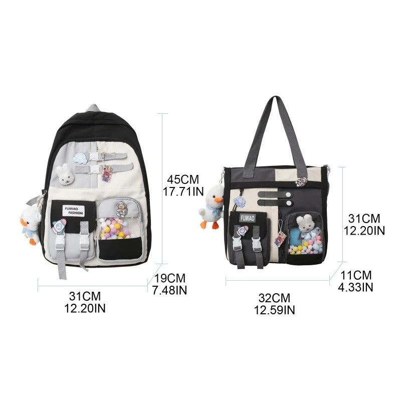 MOCHILA KAWAII + CARTERA MORRAL 2 PIEZAS
